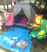 kids camping chairs and tent