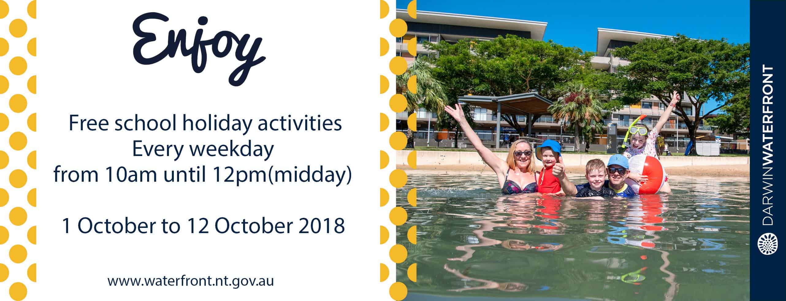 Darwin waterfront Darwin October School Holidays 2018