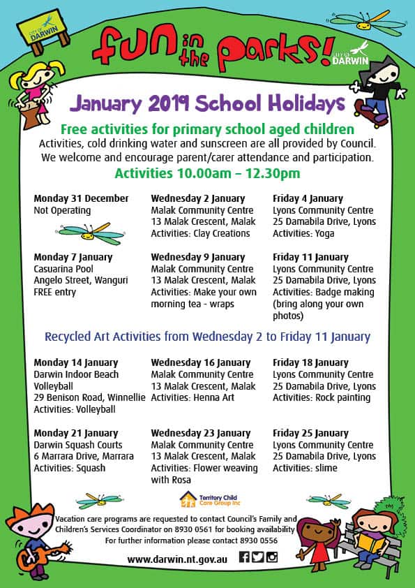 fun in the park January flyer
